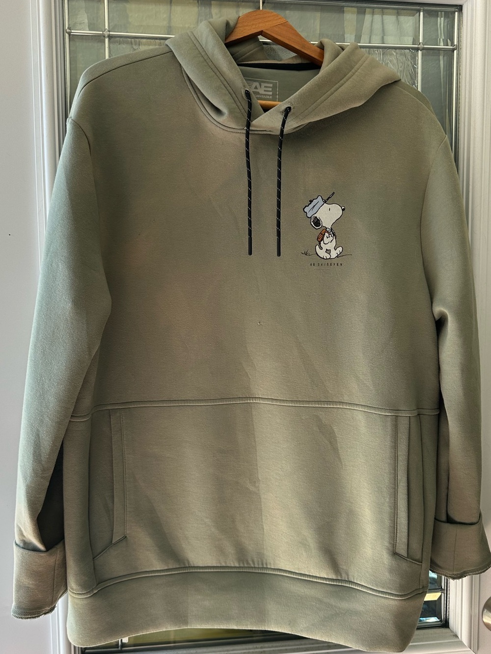 Snoopy Graphic Olive Green pullover Hoodie